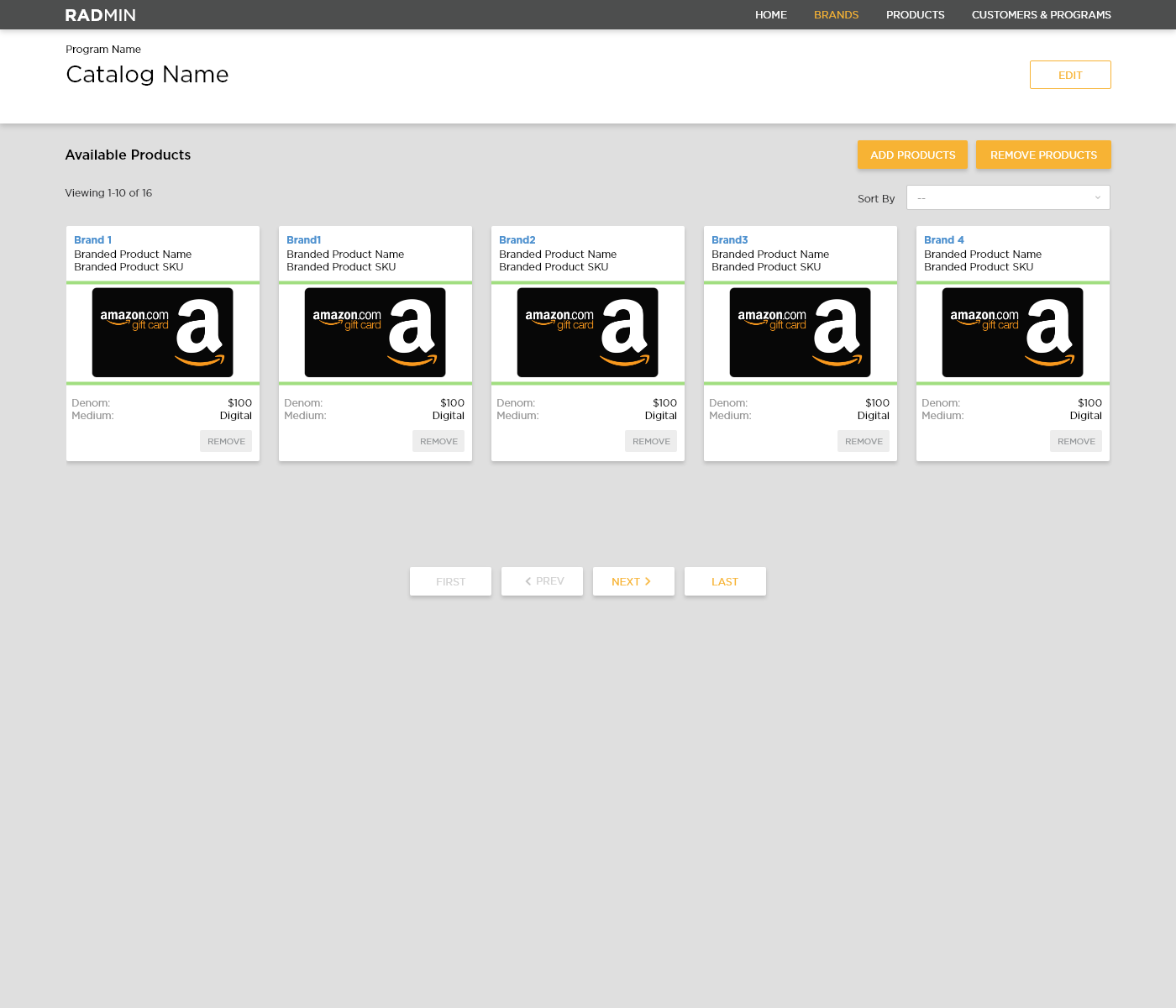 The Catalog page as I inherited it.