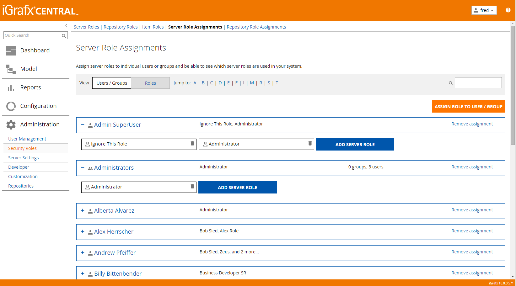 iGrafx Roles and Permissions