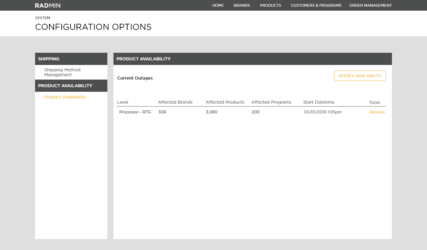 one of the screens from the first version.