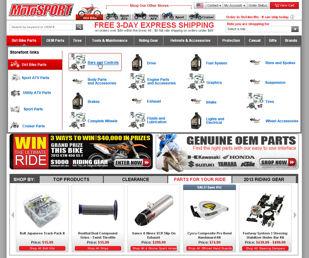 MotoSport Megamenu Concept