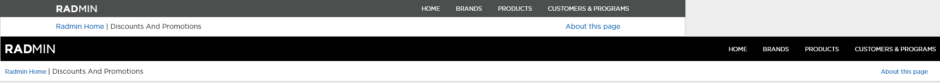 A demonstration of the changes in the Header over the years.